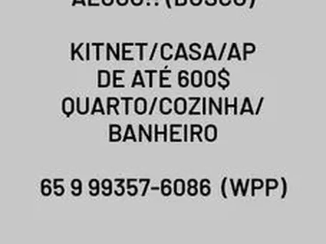 Imagem: Alugo Casa/Apt/Kitnet