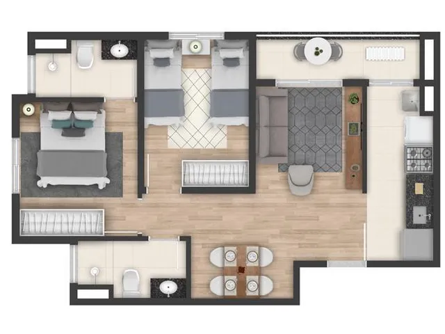 Imagem 2: Jjr Hortência Apartamento com 3 dormitórios