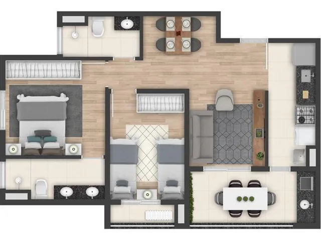 Imagem 4: Jjr Hortência Apartamento com 3 dormitórios