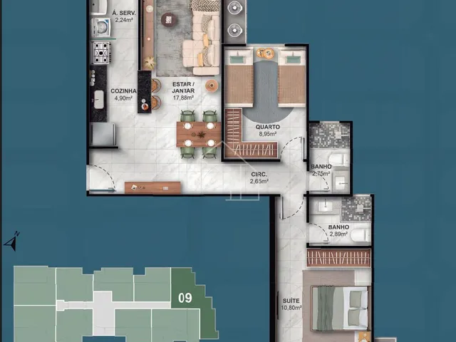 Imagem 2: STUDIOS DE 1 E 2 QUARTOS À VENDA – RESERVA DO SUÁ RESIDENCE