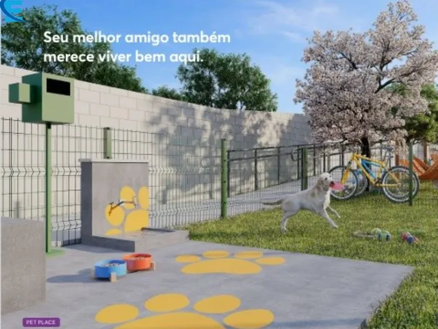 Imagem 5: Apto de 2 quartos, sendo um suíte, de 47,40 m², com área de lazer completa