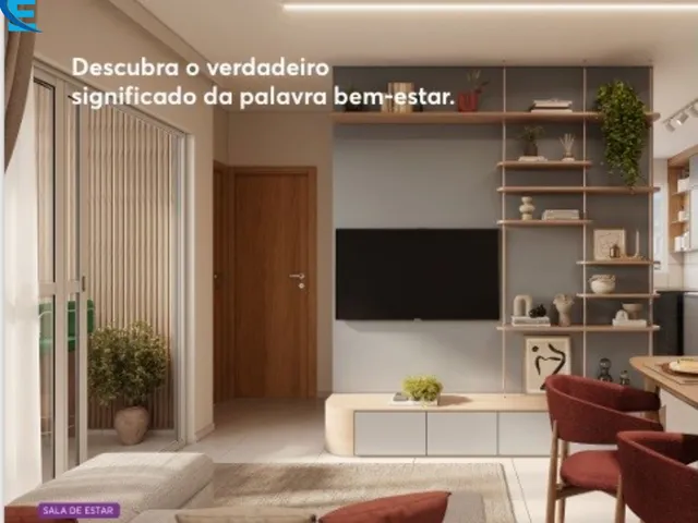 Imagem 4: Apto de 2 quartos, sendo um suíte, de 47,40 m², com área de lazer completa