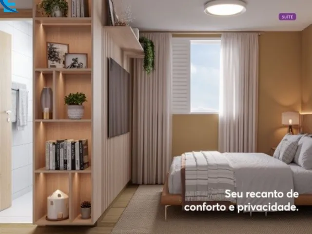 Imagem 8: Apto de 2 quartos, sendo um suíte, de 47,40 m², com área de lazer completa