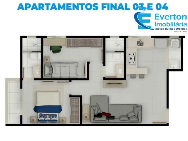 Imagem 2: Oportunidade de Você Ter o Seu Próprio Imóvel! Aptos 2 Quartos (1 Suíte) com Elevador