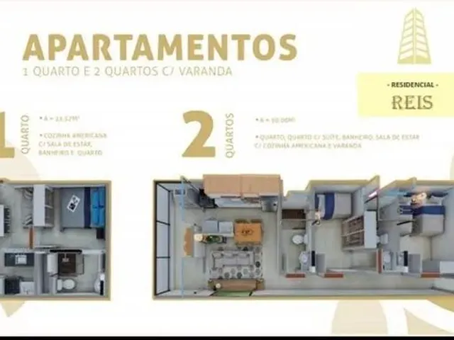 Imagem: Apartamento de 1 Quarto na Planta
