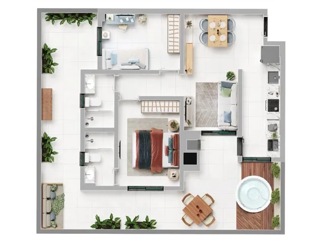 Imagem 3: Apartamento à venda em Curitiba-PR, Bairro Alto: 2 quartos, 1 suíte, 2 banheiros, 1