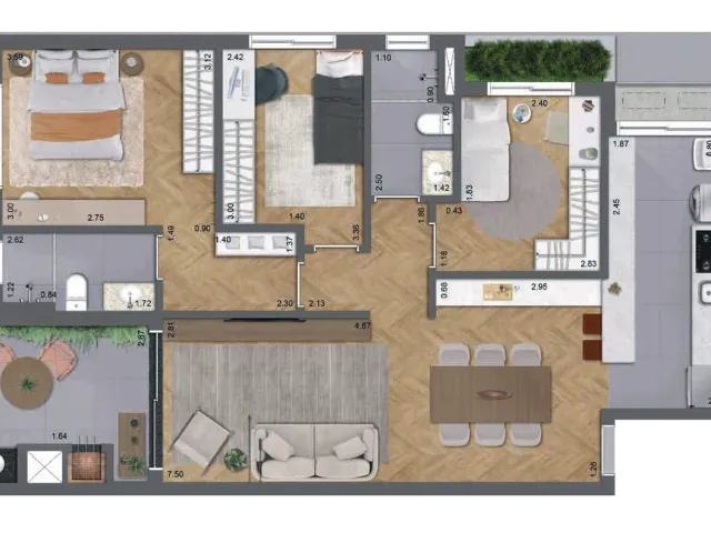 Imagem 2: Apartamento à venda no Champagnat, Curitiba-PR, 2 quartos, 1 suíte, 2 banheiros, 1 vaga