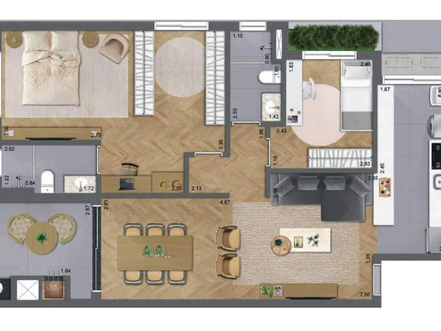 Imagem 3: Apartamento à venda no Champagnat, Curitiba-PR, 2 quartos, 1 suíte, 2 banheiros, 1 vaga