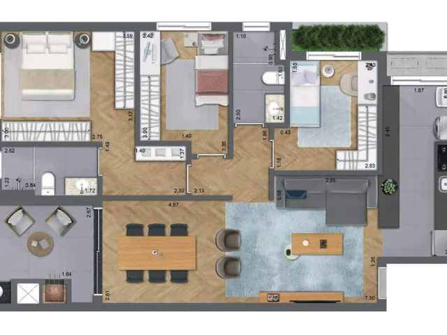 Imagem 4: Apartamento à venda no Champagnat, Curitiba-PR, 2 quartos, 1 suíte, 2 banheiros, 1 vaga