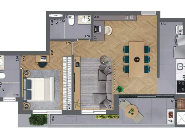 Imagem 9: Apartamento à venda no Champagnat, Curitiba-PR, 2 quartos, 1 suíte, 2 banheiros, 1 vaga