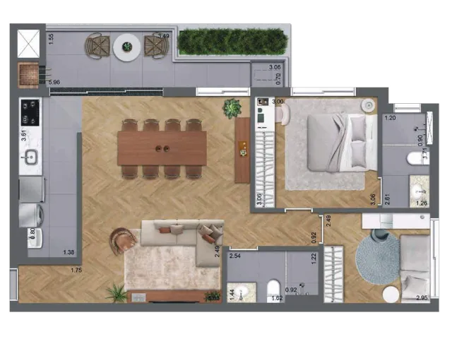 Imagem 11: Apartamento à venda no Champagnat, Curitiba-PR, 2 quartos, 1 suíte, 2 banheiros, 1 vaga
