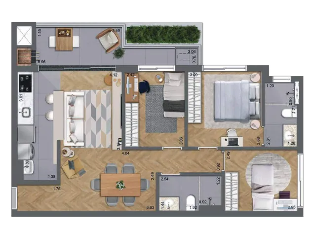 Imagem 12: Apartamento à venda no Champagnat, Curitiba-PR, 2 quartos, 1 suíte, 2 banheiros, 1 vaga