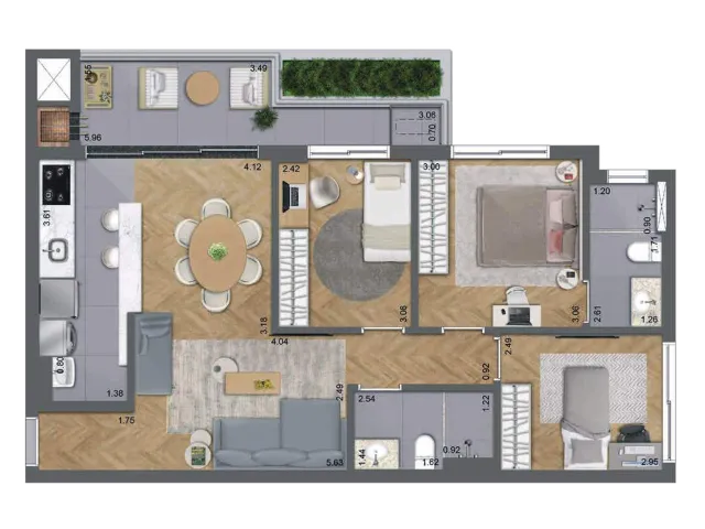 Imagem 13: Apartamento à venda no Champagnat, Curitiba-PR, 2 quartos, 1 suíte, 2 banheiros, 1 vaga