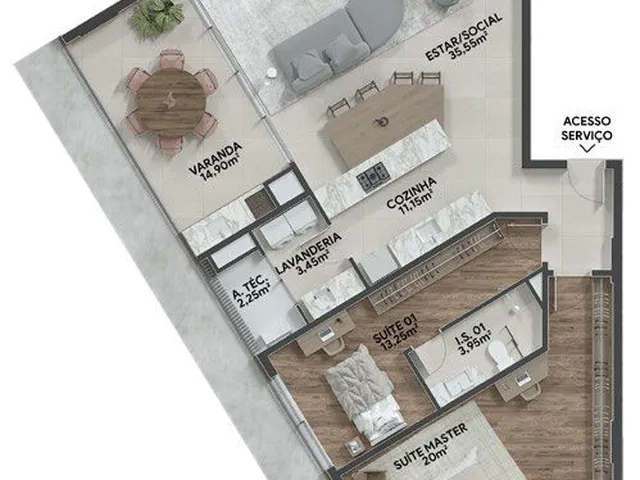 Imagem 9: Cobertura de luxo com 3 suítes, 3 vagas na Água Verde, Curitiba-PR: 312,49 m² de puro