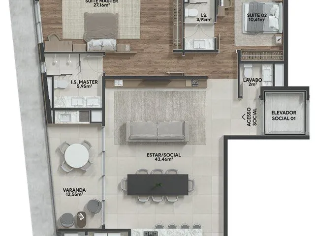 Imagem 12: Cobertura de luxo com 3 suítes, 3 vagas na Água Verde, Curitiba-PR: 312,49 m² de puro