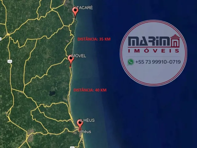 Imagem 10: Área com 69.831 m², com 255 metros de frente para a Rodovia BA 001. A 300 metros da