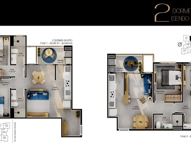 Imagem 16: Apartamento à venda em Florianópolis-SC, Cacupé 2 quartos, 1 suíte, 2 banheiros
