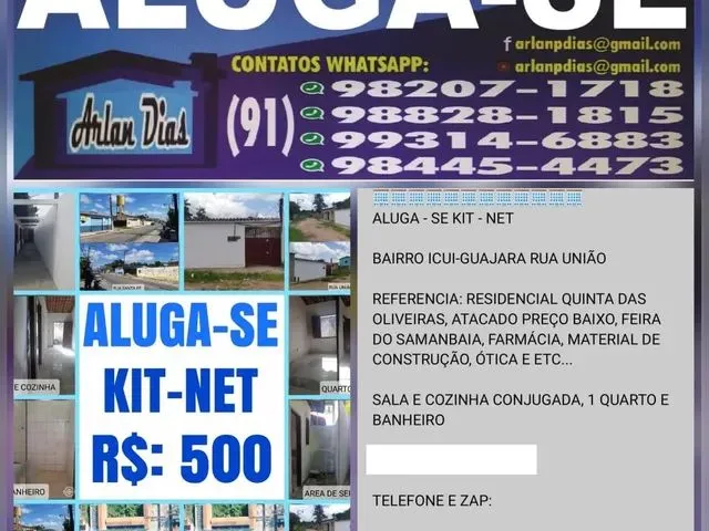 Imagem: Aluga-Se Kit-Net Icui-Guajara