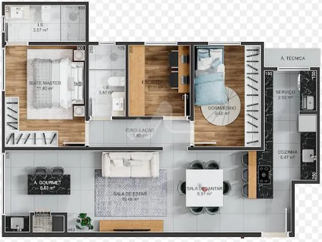 Imagem 1: Apartamento com 2 dormitórios à venda,105.00 m , Jardim Centro, TOLEDO - PR