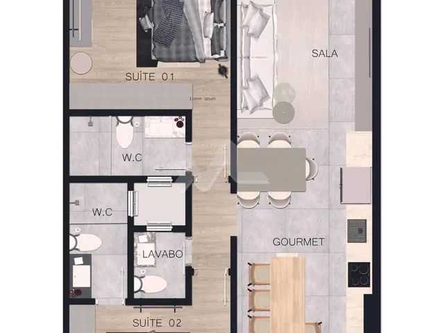 Imagem 2: Apartamentos a venda no Edifício ELEVATT, contendo duas suítes, área gourmet