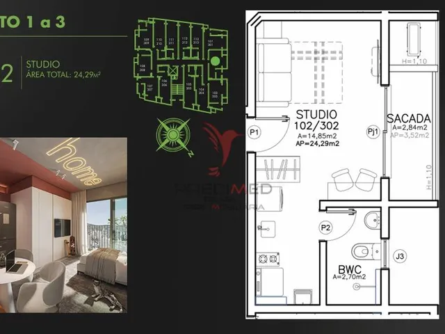 Imagem 12: BG CONNECT EMPREENDIMENTO SPE COM UNIDADES NA PLANTA EM FLORIANÓPOLIS BAIRRO TRINDADE