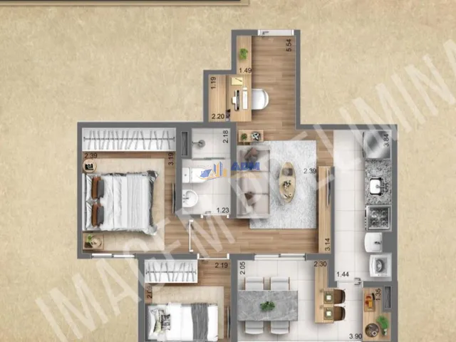 Imagem: Apartamento Novo! 02 Dormitórios, 01 Vaga