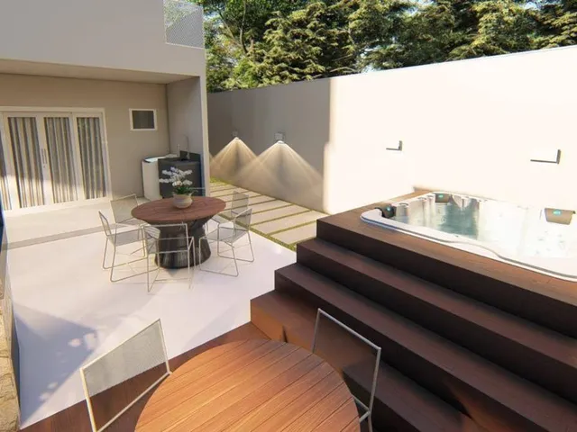 Imagem 5: Belo sobrado com 3 Dormitórios Sendo 1 Suíte com 2 vagas de garagem Pátio com Piscina