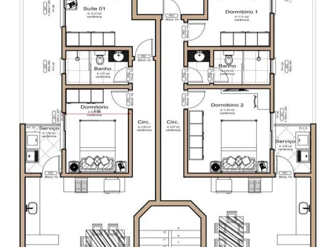 Imagem 4: Casa Geminada com 3 Dormitórios Sendo 1 Suíte com 90.00M² Privativos 2 Vagas de Garagem Bairro Vila Nova Porto Belo