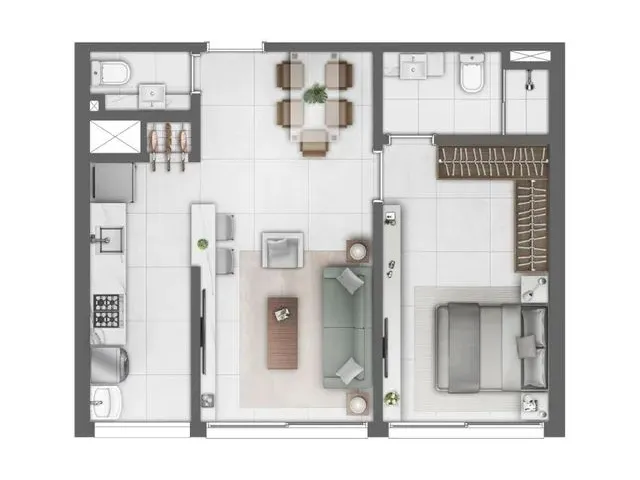 Imagem 11: Apartamento 1 Dormitório - Bairro Predial