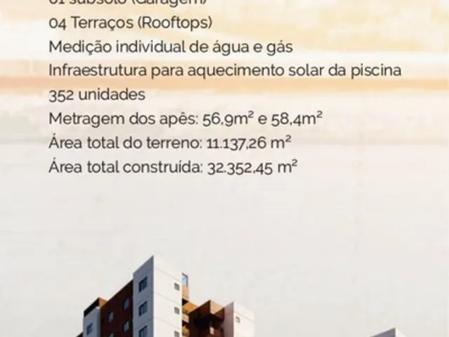 Imagem 9: Apartamento novo, 56,90 m², 2 quartos sendo 1 suíte, varanda, elevador e lazer