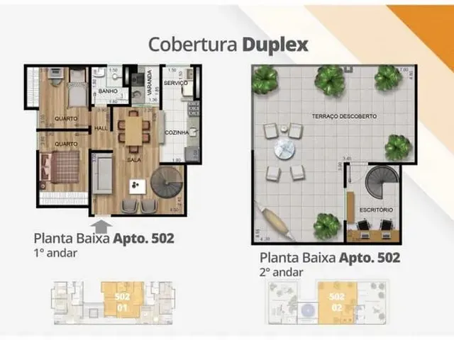 Imagem: )(- Excelente Cobertura Duplex com 2 Quartos