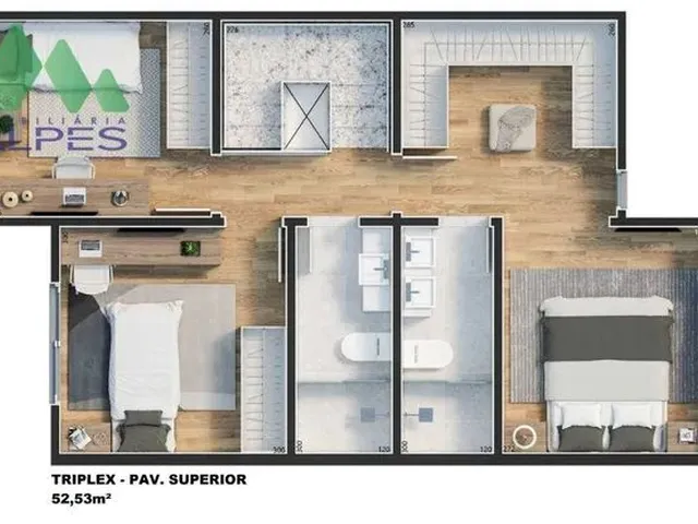 Imagem 6: Triplex com 3 Dormitórios À Venda, 158 M² por R$ 1.200.000 - Abranches - Curitiba/Pr