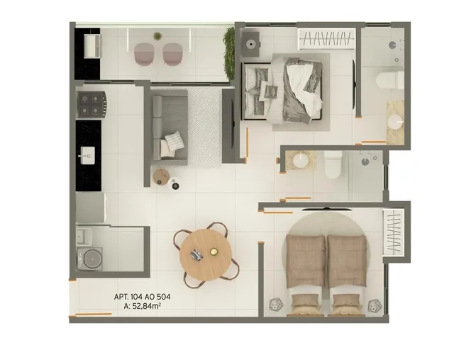 Imagem 10: Apartamento À Venda, no Ilha de Samoa em Cabedelo, Cabedelo, com 2 Quartos, 54,90M²