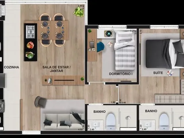 Imagem 15: Apartamento com 2 Dormitórios À Venda, 48 M² por R$ 328.700,00 - Centro - Pinhais/Pr