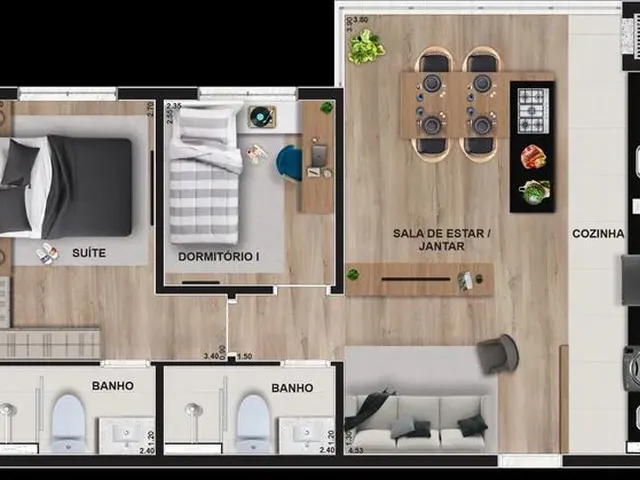 Imagem 9: Apartamento com 2 Dormitórios À Venda, 48 M² por R$ 328.700,00 - Centro - Pinhais/Pr