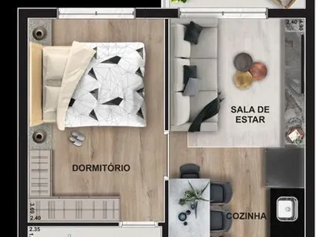 Imagem 7: Apartamento com 2 Dormitórios À Venda, 48 M² por R$ 328.700,00 - Centro - Pinhais/Pr