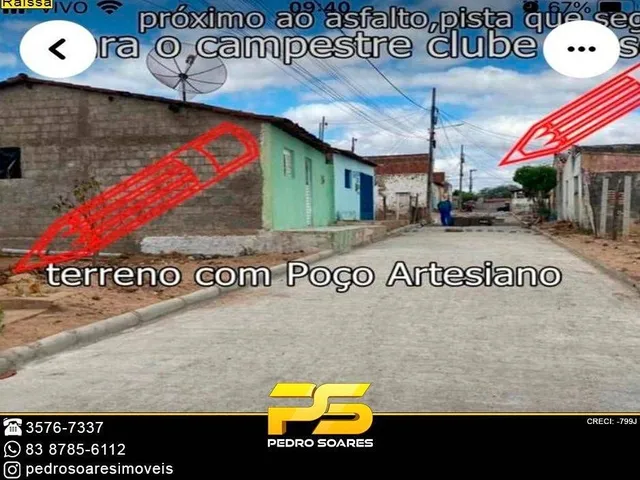 Imagem: O terreno possui 102m² de Área Privada e está localizado