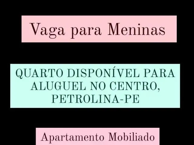 Imagem 1: Vaga em Apartamento - Quarto Mobiliado