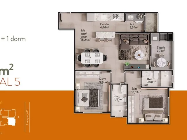 Imagem 8: Apartamento em Construção em Balneário Camboriú/SC com 59m² área privativa com 2