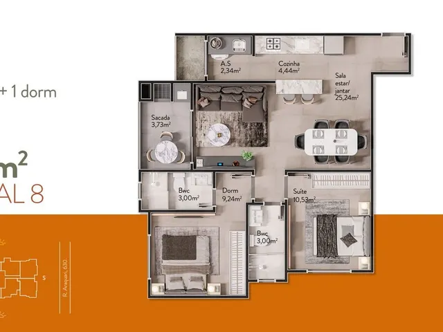 Imagem 12: Apartamento em Construção em Balneário Camboriú/SC com 59m² área privativa com 2