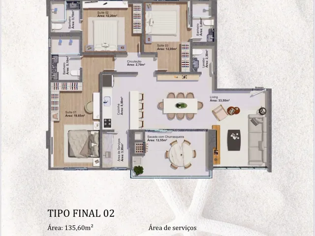 Imagem 5: Apartamento em Construção em Itapema/SC bairro Morretes com 171,10m²área privativa