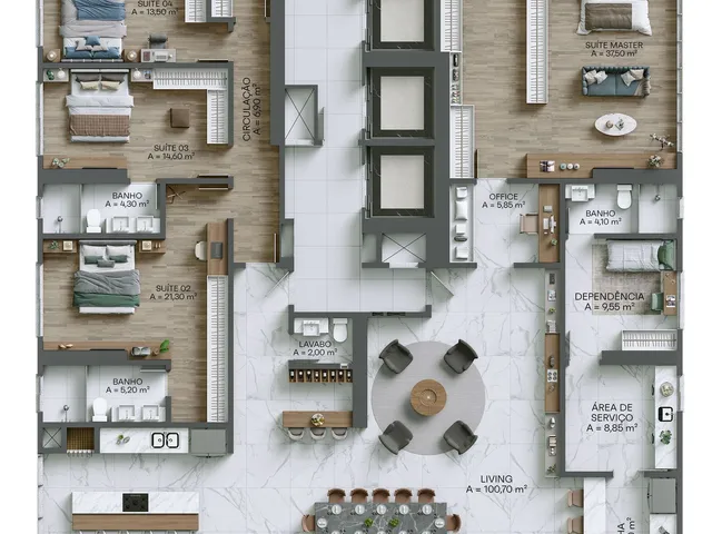 Imagem 5: Apartamento em Construção em Itapema/SC com 374,00m2 área privativa sendo 5 suítes 4