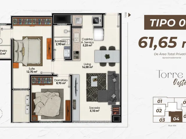 Imagem 8: Apartamento em Construção em Itapema/SC com 68,50m² área privativa, com 2
