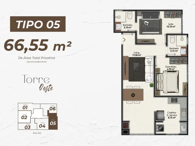 Imagem 2: Apartamento em Construção em Itapema/SC com 68,50m² área privativa, com 2