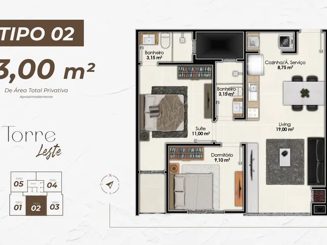 Imagem 16: Apartamento em Construção em Itapema/SC com 68,50m² área privativa, com 2