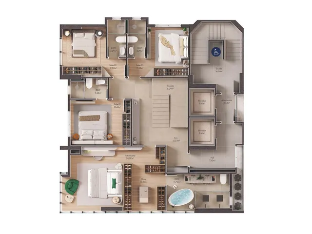 Imagem 8: Apartamento Pré Lançamento em Itapema/SC com 126m² área privativa sendo 3 suítes 2