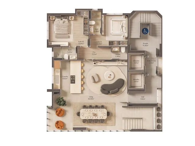 Imagem 5: Apartamento Pré Lançamento em Itapema/SC com 126m² área privativa sendo 3 suítes 2