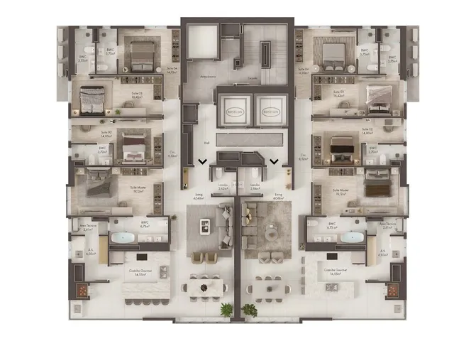 Imagem 7: Apto em Construção em Itapema, bairro ,Meia Praia, com 250,05m² área privativa com 6