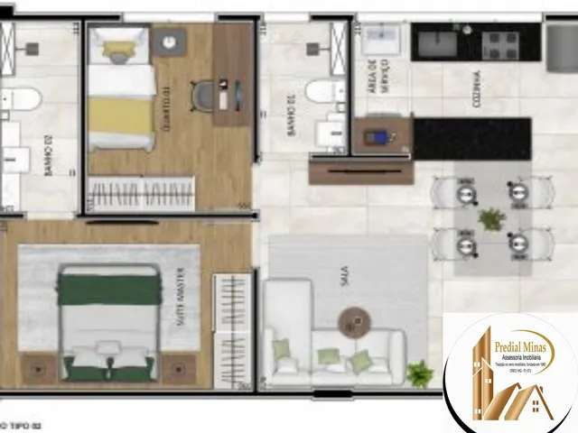Imagem 5: APARTAMENTO COM 2 QUARTOS, SENDO 1 SUÍTE À VENDA, 63M² POR R$ 980.000,00