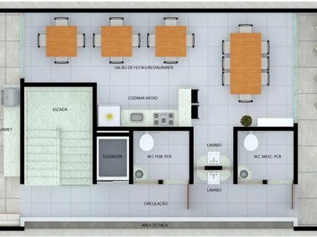 Imagem 6: Apartamento com 2 Quartos Sendo 1 Suíte, 52M2, Área de Lazer e Elevador, no Brisamar